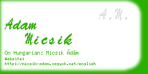 adam micsik business card