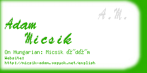 adam micsik business card